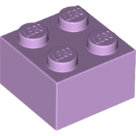 Lego kostka (kostička) 2x2, levandulová (6099350, 6099349)